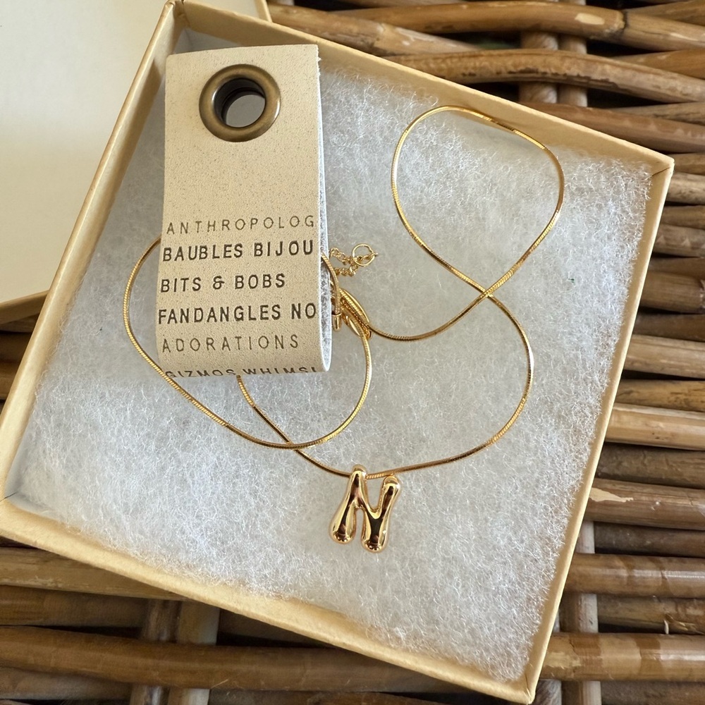 Anthropologie mini bubble letter necklace